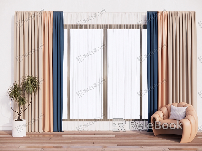 modern curtain cloth curtain model