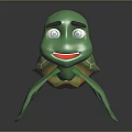 Cute Green Cartoon Turtle Character With Smiling Face And Detailed Shell Design