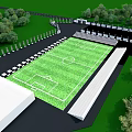 Outdoor Park Area Design Featuring Entrance Square Basketball Court Activity Lawn And Rest Seats