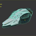 Cosmic Aerospace Spaceship Design With White Body Streamlined Structure And Blue Red Details