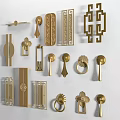 New Chinese Style Handle Brass Handle Handle Handle Drawer Handle Classical Wardrobe Handle Bronze Cabinet Door Handle 3d model