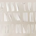 White Curtains In Various Styles Including Pleated Draped And Tied Designs 3d model