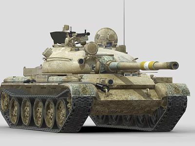 Military Tank With Desert Camouflage Main Cannon And Heavy Duty Treads 3d model