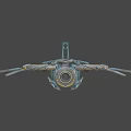 Futuristic Sci-Fi Mechanical Device With Circular Structures Mechanical Arms And Yellow Accents 3d model