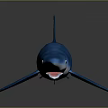 Blue Shark Model With Streamlined Body Dorsal And Pectoral Fins Isolated On Gradient Gray Background