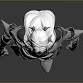 Fantasy Armored Character With Silver Spiked Armor And Pale Face Features