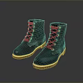 Stylish Grey Boots With Black Laces And Yellow Soles For Daily Wear