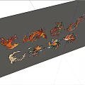 Colorful Phoenix Themed Wall Decor With Vibrant Feather Designs And Artistic Patterns