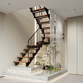 Staircase Iron Stair Vintage Stair Duplex Stair Landscape Setches 3d model