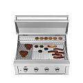 Stainless Steel Outdoor Grill Kitchen Appliance For Cooking Meat And Sausages With Control Knobs