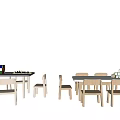 Modern Children's Table and Chair Simple Children's Learning Table and Chair Combination 3d model
