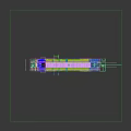 Modern Station Interior With Shiny Floor Green Columns Glass Windows Counter And Ceiling Green Lines