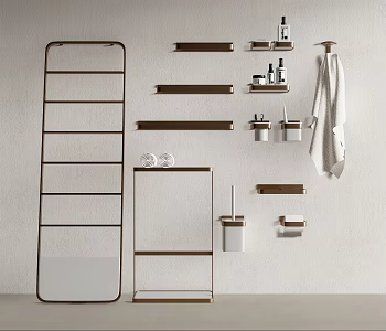 Light Luxury Storage Rack Towel Rack Clothes Hook 3d model