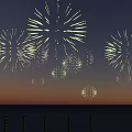 Festive Floral Display With Decorated Pillars And Colorful Fireworks Background