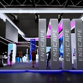 ENSCAPE Exhibition Booth Modern Design With Large Screen Colorful Lighting And Visitors At Tech Event