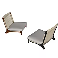 Modern Leisure Chair With Woven Backrest And Light Colored Cushion Design