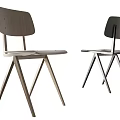 Modern Minimalist Leisure Chairs With Wooden Backrest And Metal Frame Comfortable Seats