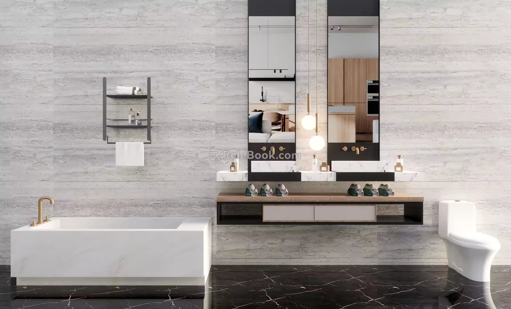 Modern sink bathroom combination 3d model