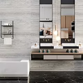 Modern sink bathroom combination 3d model