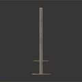 Two Metal Rods With Square Base Stand And Sturdy Industrial Design