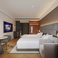 Long Hotel Guest Room Corridor With Patterned Carpet Light-Colored Walls And Recessed Lighting