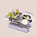 Industrial Equipment Featuring Yellow Valves Pipes And Silver Mechanical Body Structure