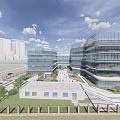 modern office building multi-storey office building 3d model