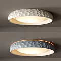 Circular Textured Ceiling Light With White Gray Design And Warm LED Orange Edge 3d model