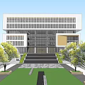 Modern Library Architecture Library School Architecture 3d model