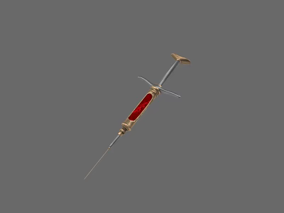 Traditional Medical Device Syringe With Transparent Barrel Red Liquid And Metal Needle 3d model