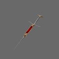 Traditional Medical Device Syringe With Transparent Barrel Red Liquid And Metal Needle