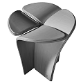 Red Petal Shaped Stool With LV Brand Leather Design And Modern Style