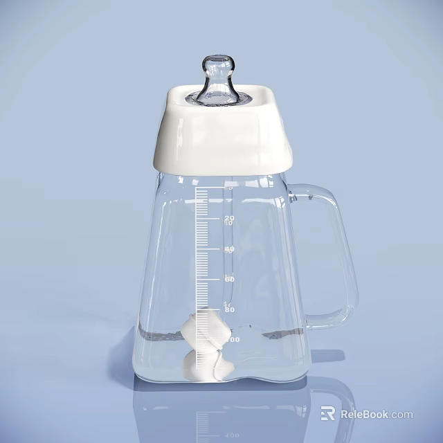 Modern Decorative Ornament Set With Transparent Glass Container White Lid Handle And Measurement Marks 3d model 