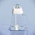 Modern Decorative Ornament Set With Transparent Glass Container White Lid Handle And Measurement Marks