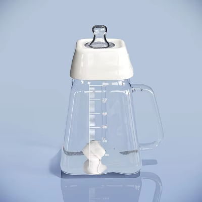 Modern Decorative Ornament Set With Transparent Glass Container White Lid Handle And Measurement Marks 3d model