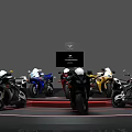 Modern motorcycle display stand 3d model