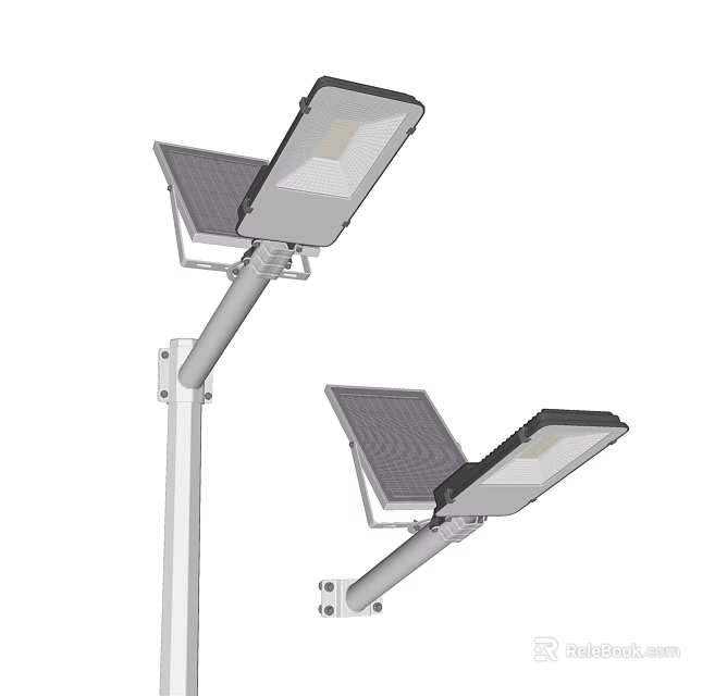 Solar Powered Outdoor LED Lights With Adjustable Panels And Weatherproof Design 3d model 