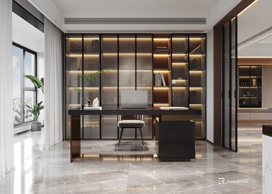 Modern Living And Dining Room Interior Design With Open Layout Sofa Dining Table And Lighting 3d model