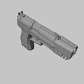 Modern Pistol With Silver Metallic Body Black Grip And Sleek Contemporary Design