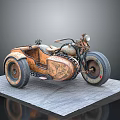 Retro motorcycle side car partial bucket motorcycle partial bucket 3d model