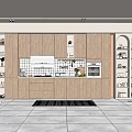 Modern Kitchen Interior With Light Wooden Cabinets Range Hood Tile Backsplash And Stove