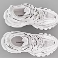 Balenciaga White Chunky Sole Mesh Design Lace Up Trendy Sporty Sneakers
