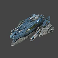 Futuristic Warship With Advanced Weapon Systems Streamlined Design And Armored Hull