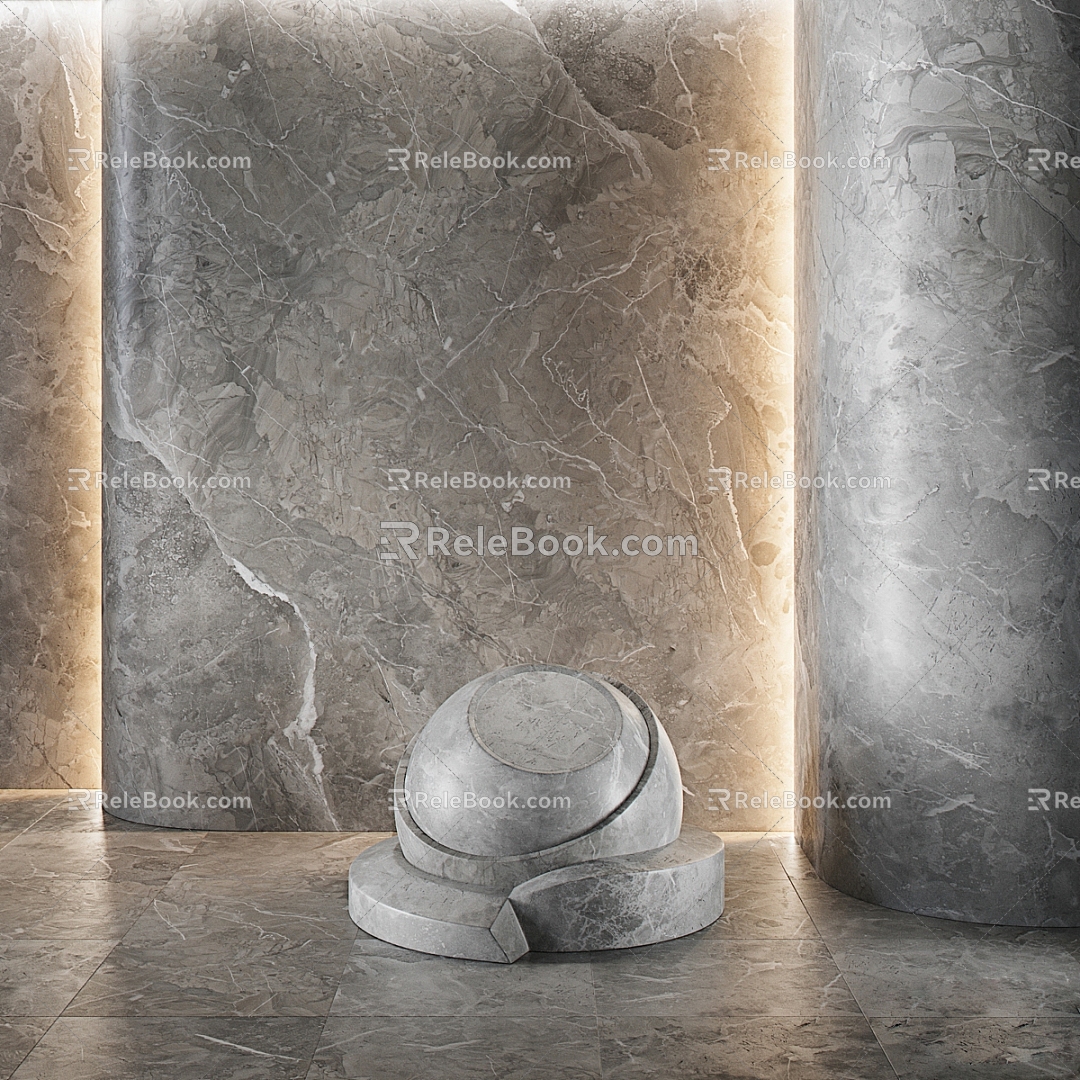 modern marble wall 3d model