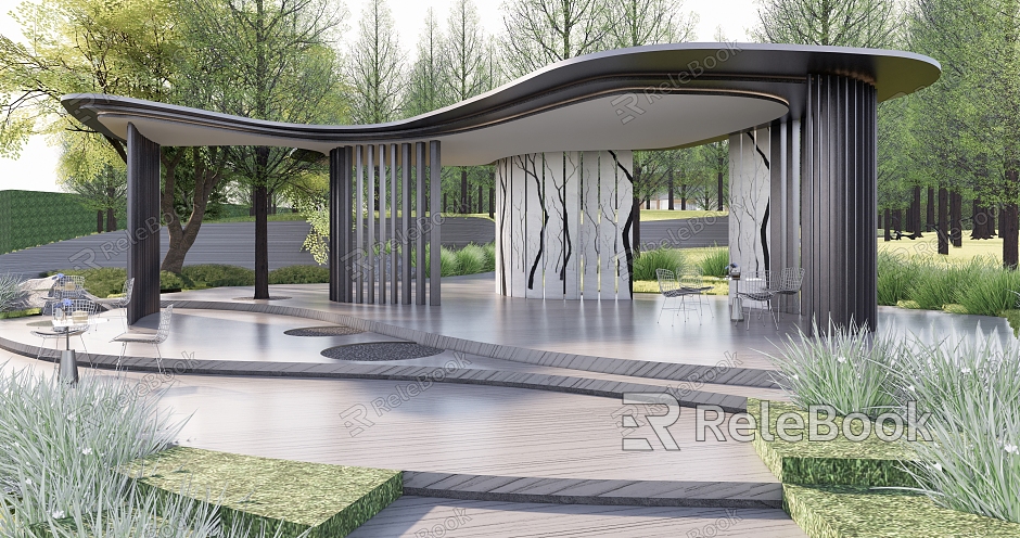 Modern Gallery Frame Residential District Landscape Gallery Frame Step Landscape model