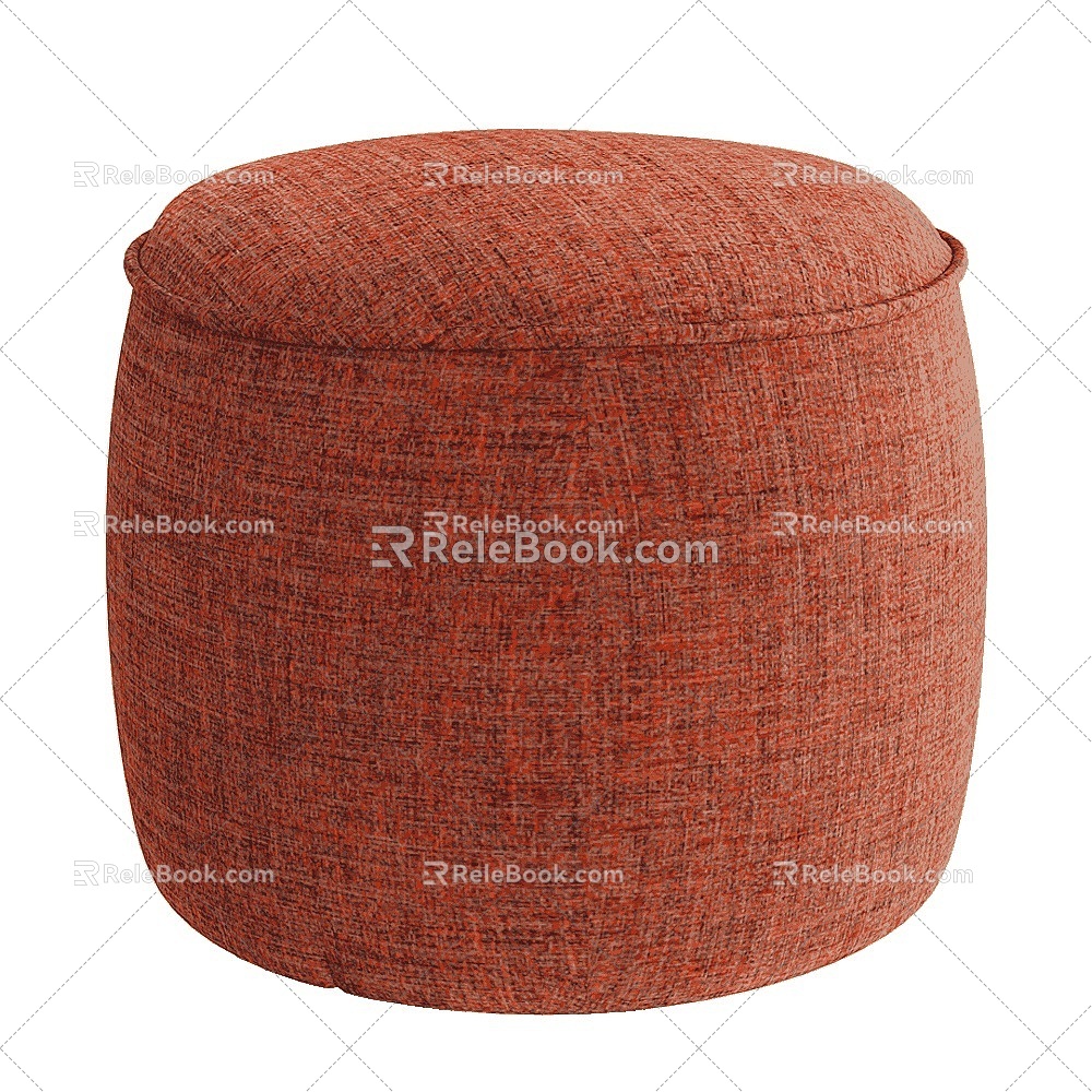 Modern leisure orange kenaf stool 3d model