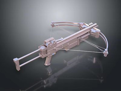 Mechanical Crossbow Weapon Featuring Modern Metal Structure And Tactical Sighting Device 3d model