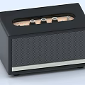 Modern Black Headphone Speaker With Mesh Grill And Control Knobs Design 3d model