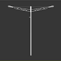 White Street Light Pole With Double Arms And Symmetric Metal Structure