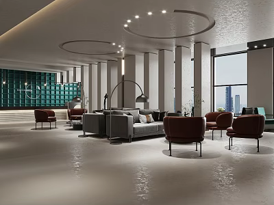 Elegant Modern Beauty Hair Salon With Luxury Interior Design And Decor 3d model